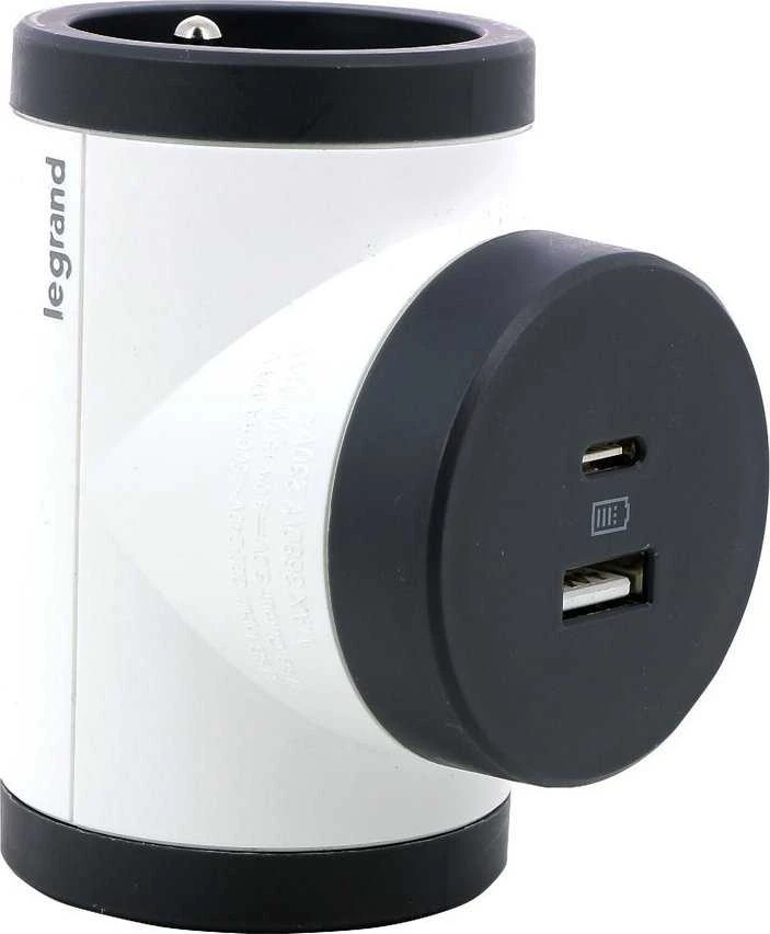 Legrand Rotacinis skirstytuvas 2xp+su + USB ac-b/c