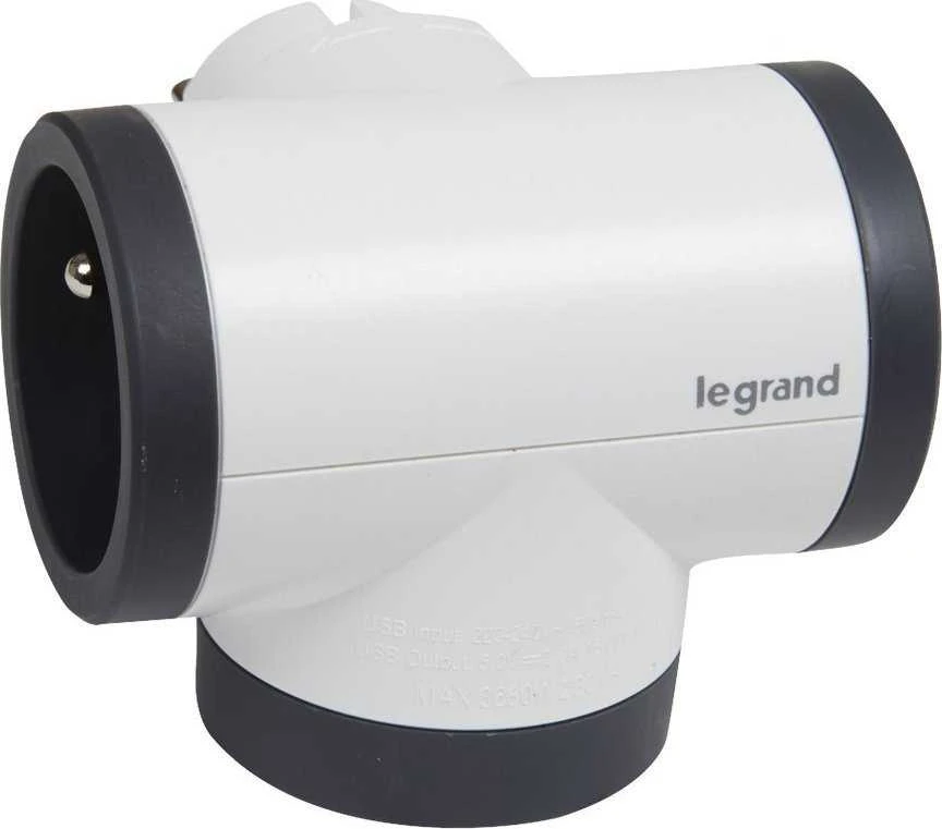 Legrand Rotacinis skirstytuvas 2xp+su + USB ac-b/c