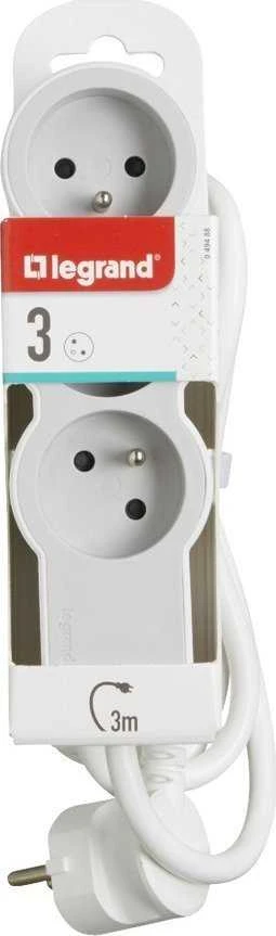 Legrand Standartinis ilgintuvas 3x2P+Z 3m balta ir-pilka