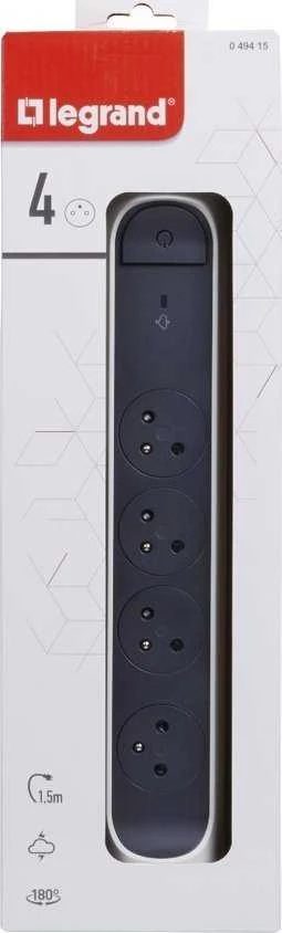 Legrand Prailginimo laidas 4x2PZ 1.5M, balta-juoda