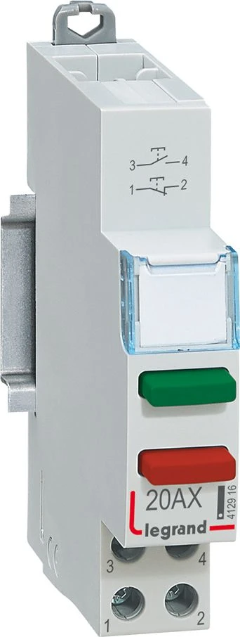 Legrand Button connection monostable dvigubas 1NO + 1NC elektros imtuvų LP 312 kontrolės, žalia raudona 412916