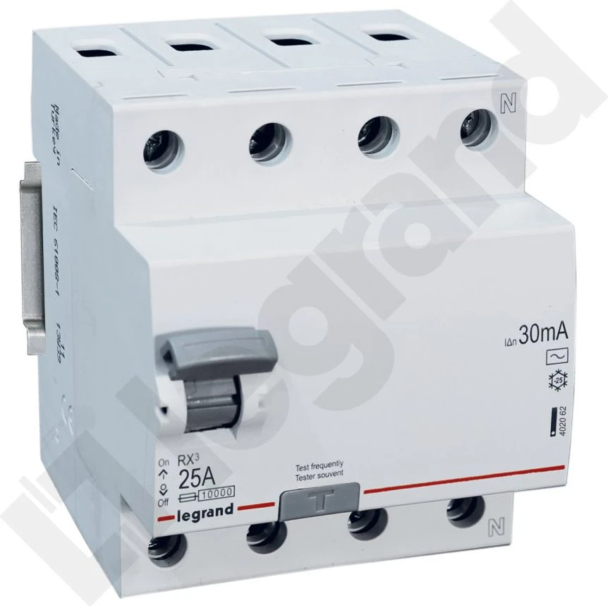 RCD JUNGILKLIS LE-402062 TRIFAZIS, AC TIPAS 30 mA 25 A LEGRAND