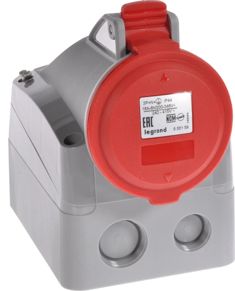 Legrand Fiksuotas lizdas 16A 5P 400V raudonas IP44 P17 TEMPRA PRO (555159)