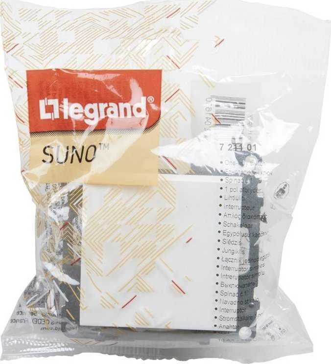 Legrand Jungiklis, 1 klavišo, su spyruokliniais gnybtais, baltas