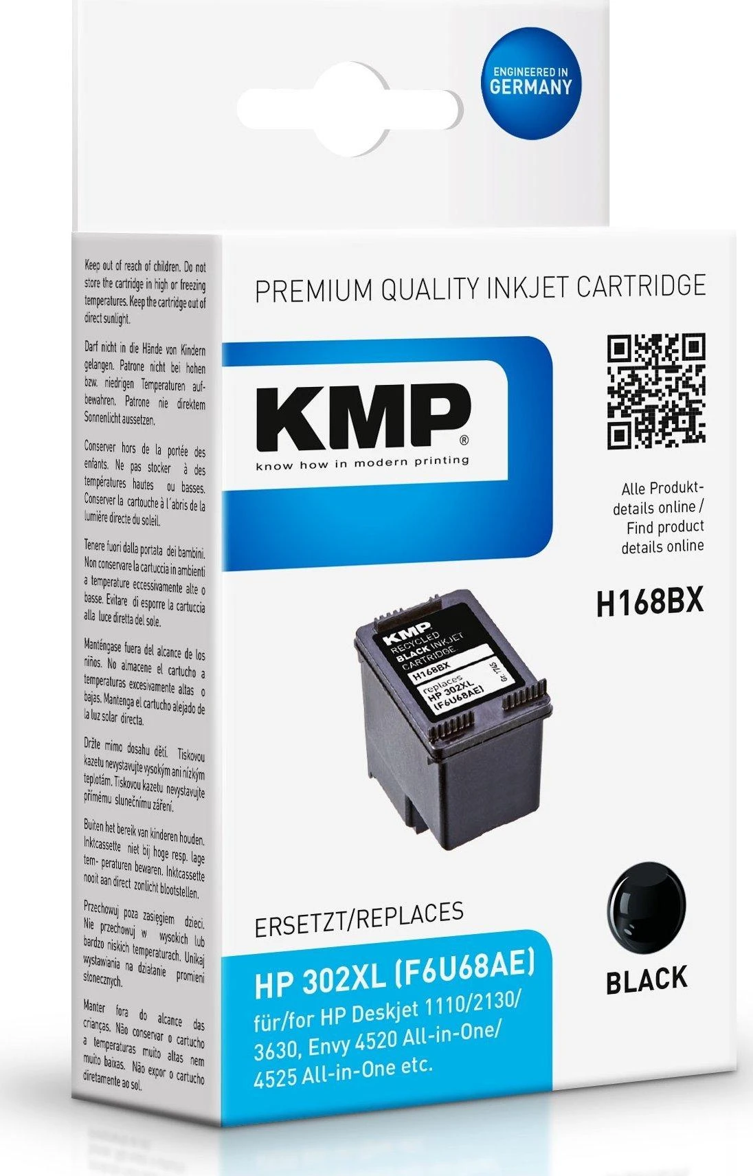 Legrand KMP H168BX juodos spalvos rašalo kasetė, suderinama su HP F6U68AE