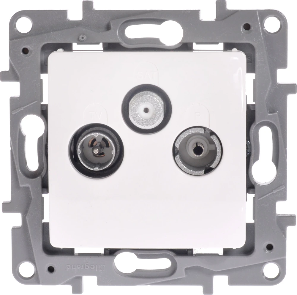 Legrand 764564 NILOE RTV-SAT antenos lizdas, pralaidus, 14 dB, baltas 764564