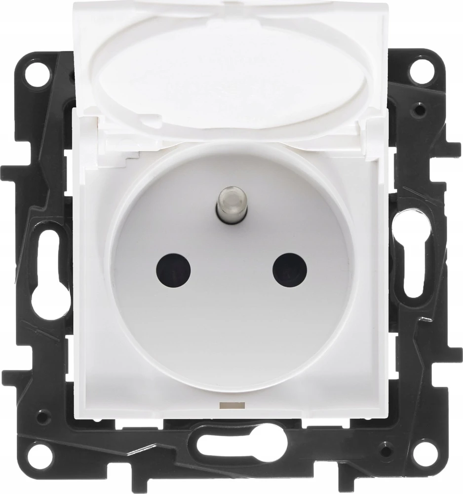 Legrand Niloe Step - maitinimo lizdas 2P+Z IP44, automatiniai gnybtai, su užraktu - balta spalva 863136