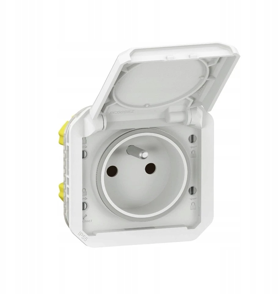 Legrand 069624L NAUJAS PLEXO 55 Lizdas 2P+Z varžtų gnybtų mechanizmas 16A - 250V AC baltas 069624L
