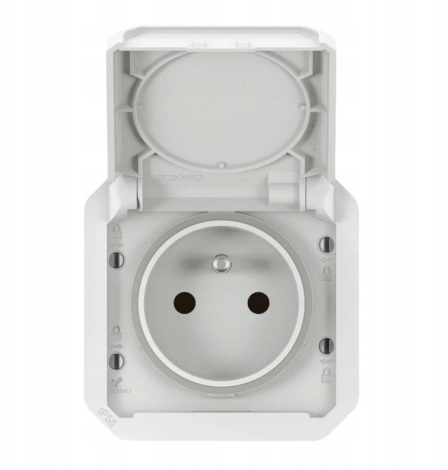 Legrand 069624L NAUJAS PLEXO 55 Lizdas 2P+Z varžtų gnybtų mechanizmas 16A - 250V AC baltas 069624L