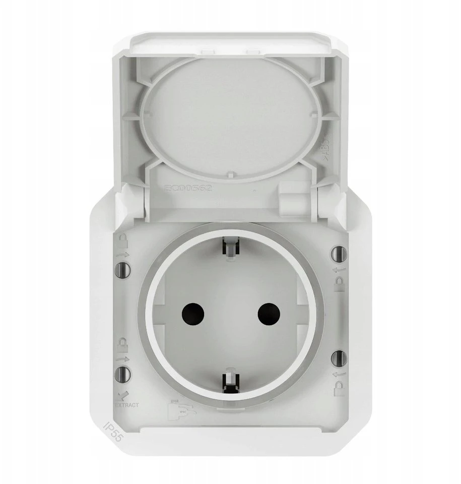 Legrand 069640L NAUJAS PLEXO 55 Schuko lizdas 2P+Z gnybtai auto mechanizmas 16A - 250V AC baltas 069640L