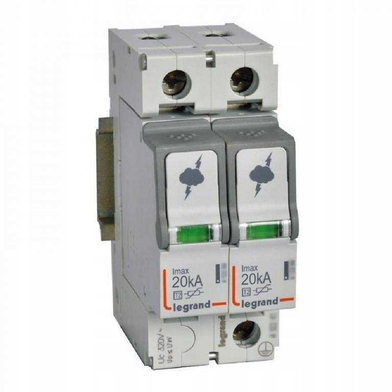 Legrand 412221 Viršįtampių iškroviklis C 2 tipas 2P 20kA 1,2kV ON 300 TT, TN (TNC, TNS) 412221