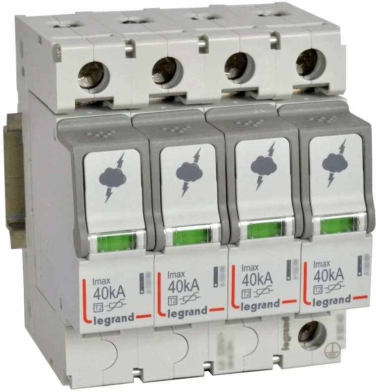Legrand 412233 Viršįtampių iškroviklis C tipas 2 4P 40kA 2,1kV IT-440V ON 300 IT 230/440V~ 412233