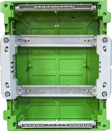 Legrand 135412 PRACTIBOX S įleidžiamas modulinis skirstytuvas tuščiavidurėms sienoms 2x12 skaidrios durys 135412