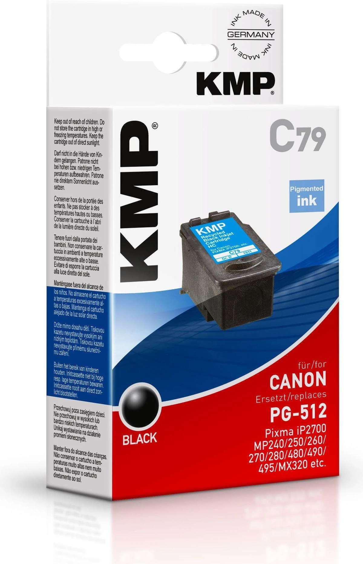 Legrand KMP C79 juoda rašalo kasetė, suderinama su Canon PG-512