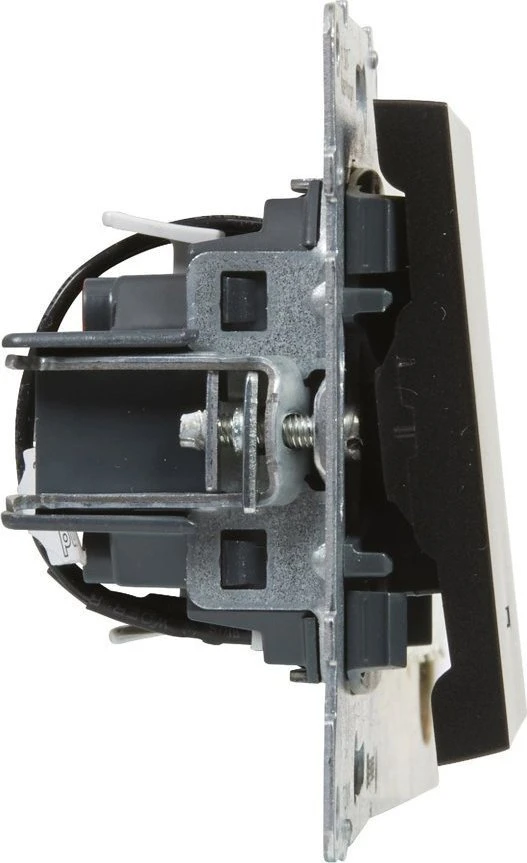 Legrand SUNO – apšviestas vieno poliaus jungiklis – 10 AX – 250 V~ – Automatiniai gnybtai, juodi – Legrand 721411 hep