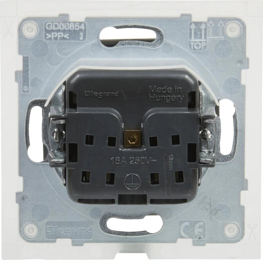 Legrand SUNO - lizdas 2P + Z IP44 - 16 A - 250 V ~ - automatinis terminalai - su diafragma, aliuminio - Legrand 721386 Himp