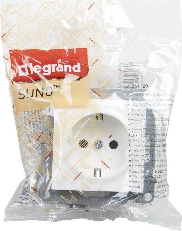 Legrand Kištukinis lizdas 2P+E, su spyruokliniais gnybtais, baltas