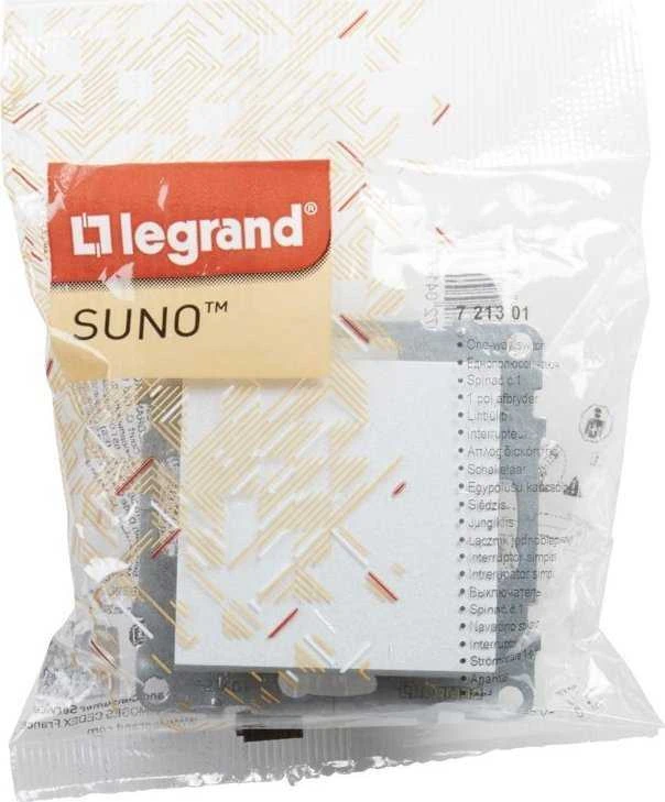 Legrand SUNO - Vienpolis jungiklis - 10 AX - 250 V~ - automatiniai gnybtai, Aluminio - Legrand 721301 hep