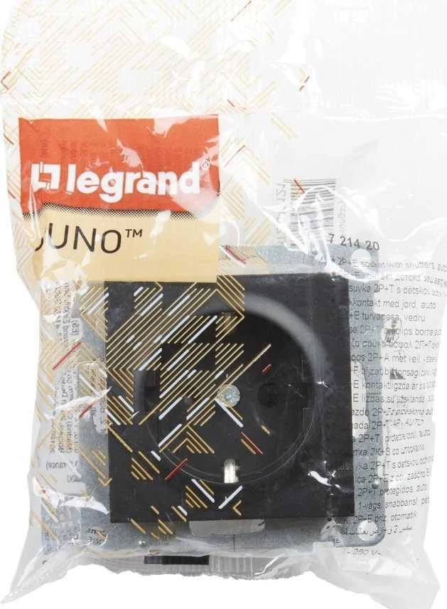 Kištukinis lizdas LEGRAND SUNO, su įž., juodos spalvos