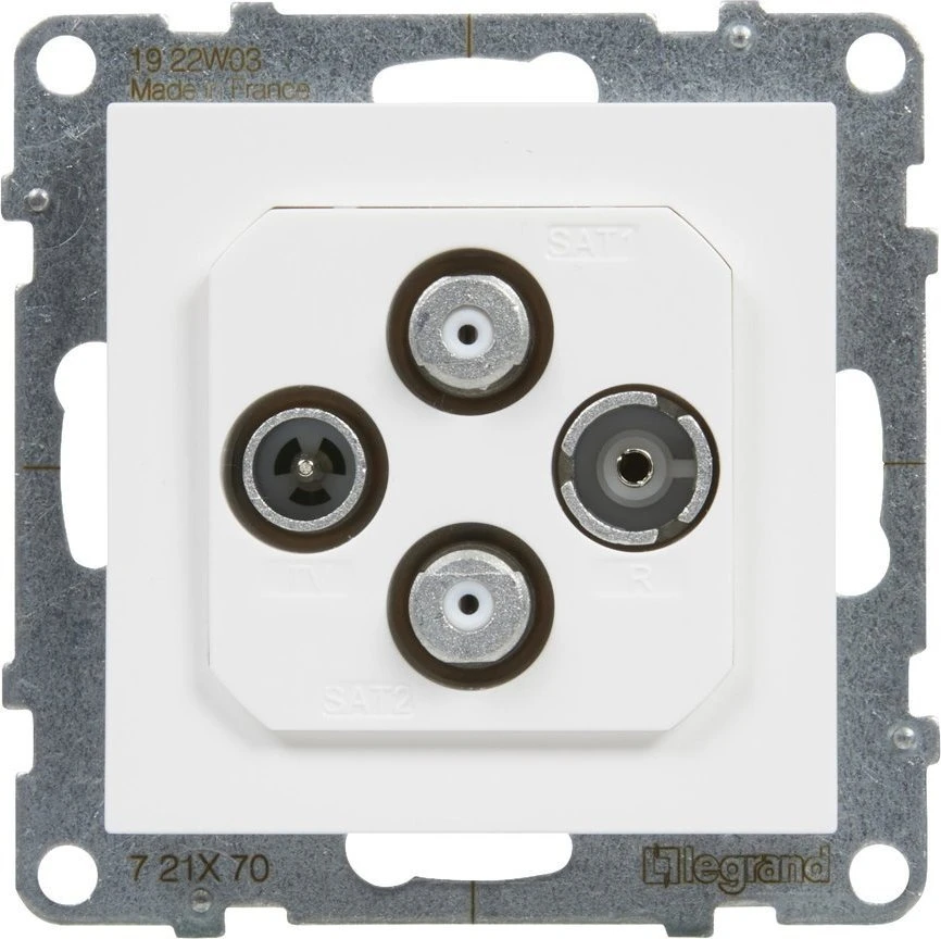 Legrand TV-R-2xSAT galinis antenos lizdas 1,5dB baltas [721170]