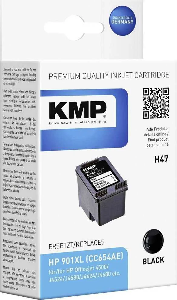 Legrand Tusz KMP KMP H47 rašalo kasetė juoda komp. į HP CC 654 AE Nr. 901XL – 1711 4541