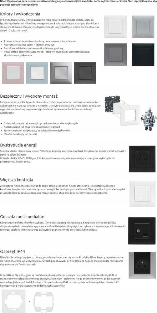 Legrand USB-C įkroviklis su vienu lizdu Niloe Step 863438 lizdas su įžeminimu su apsauginiais dangteliais įkroviklis C tipo 1,5A plieno