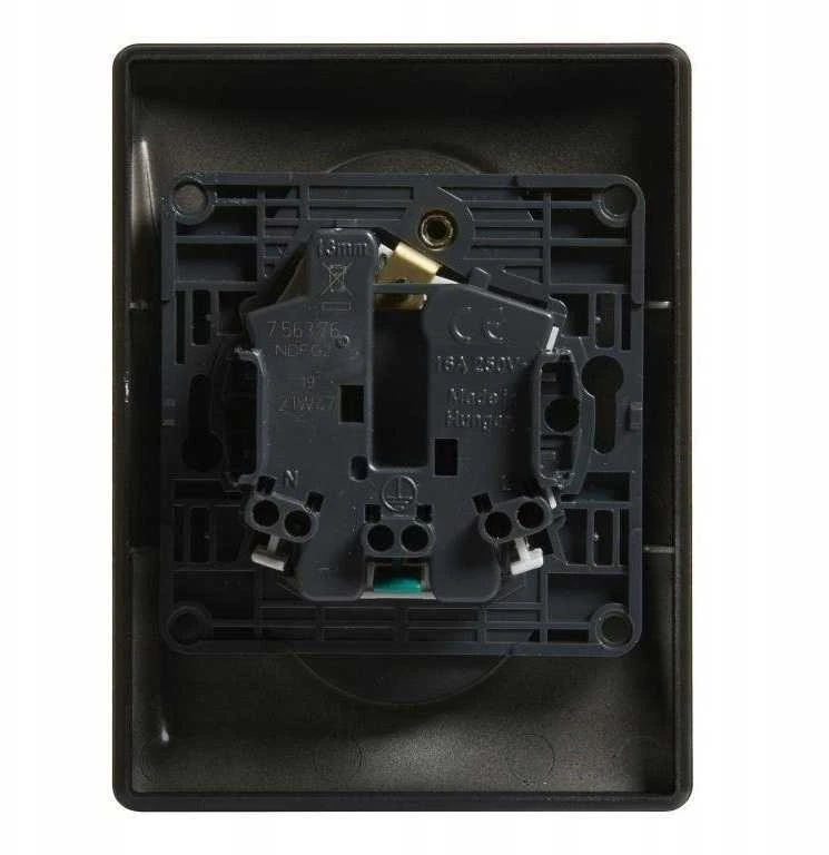 Legrand 756376 VALENA LIFE lizdas 2x2p+su monobloko tipas su užraktu juodas 16A 250V 756376