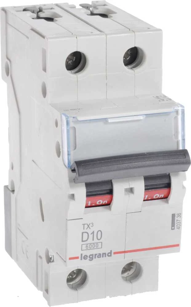 Legrand 403736 Grandinės pertraukiklis 2P D 10A 6kA AC S302 TX3 403736