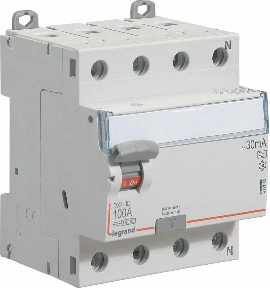 Legrand 411763 Liekamosios srovės grandinės pertraukiklis 4P 100A 0,03A tipas A P304 DX3 411763