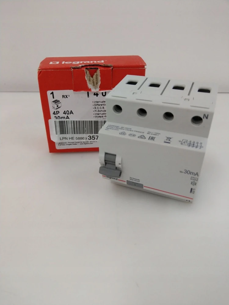 Vanpee Westerberg Srovės nuotėkio jungiklis RX3 HPFI 40A 30mA, 4P, 4M, 10kA, A tipas