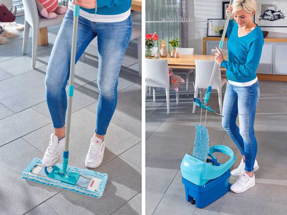 LEIFHEIT grindų šepetys su sulankstoma rankena dėžutėje Profi XL super soft 42 cm