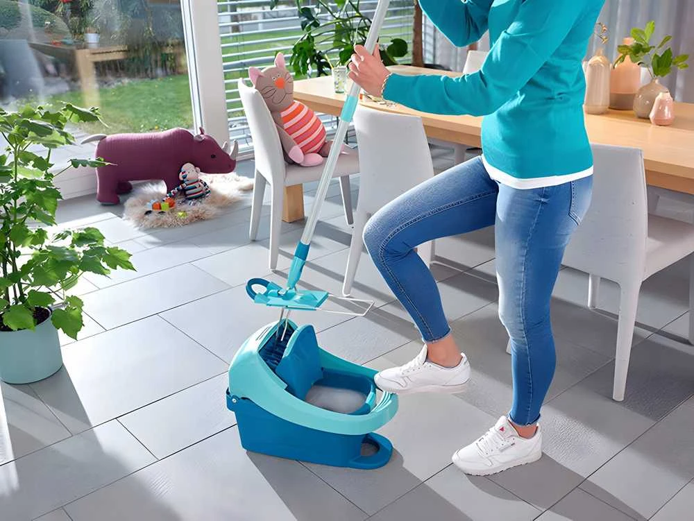LEIFHEIT grindų šepetys su sulankstoma rankena dėžutėje Profi XL medvilninis plus 42 cm