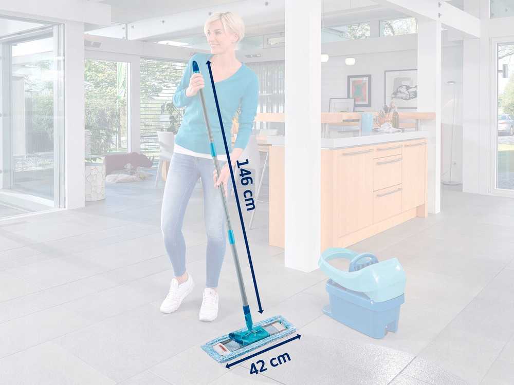 LEIFHEIT grindų šepetys su sulankstoma rankena dėžutėje Profi XL super soft 42 cm