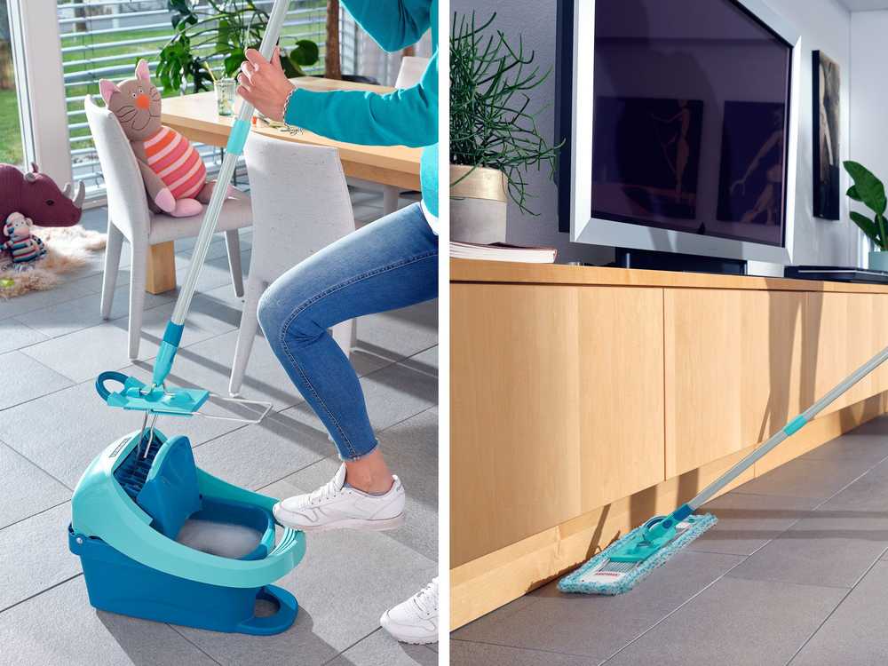 LEIFHEIT grindų šepetys su sulankstoma rankena dėžutėje Profi XL super soft 42 cm