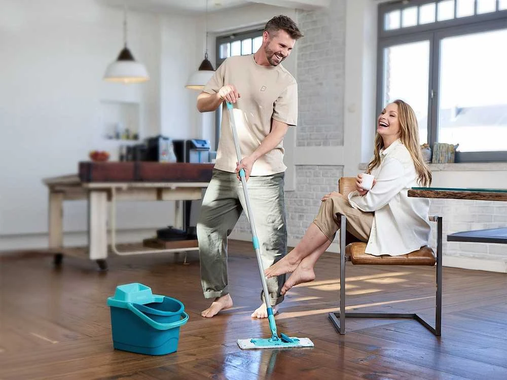 Leifheit 55512 PowerClean M grindų šluostė Micro Duo su teleskopiniu kotu