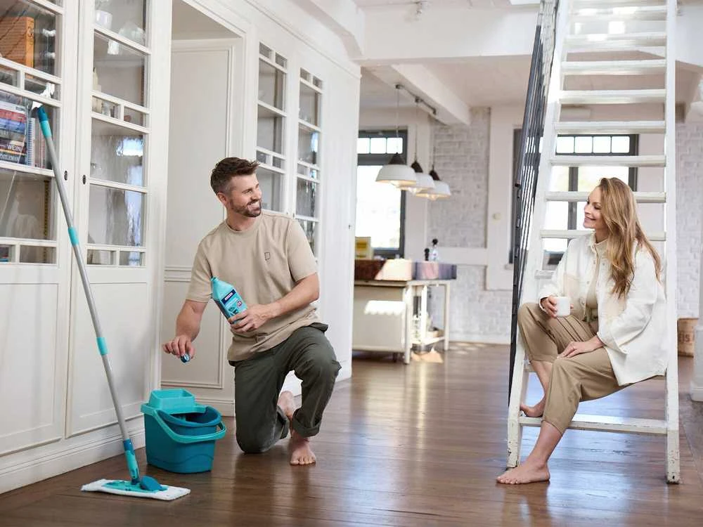 Leifheit 55512 PowerClean M grindų šluostė Micro Duo su teleskopiniu kotu