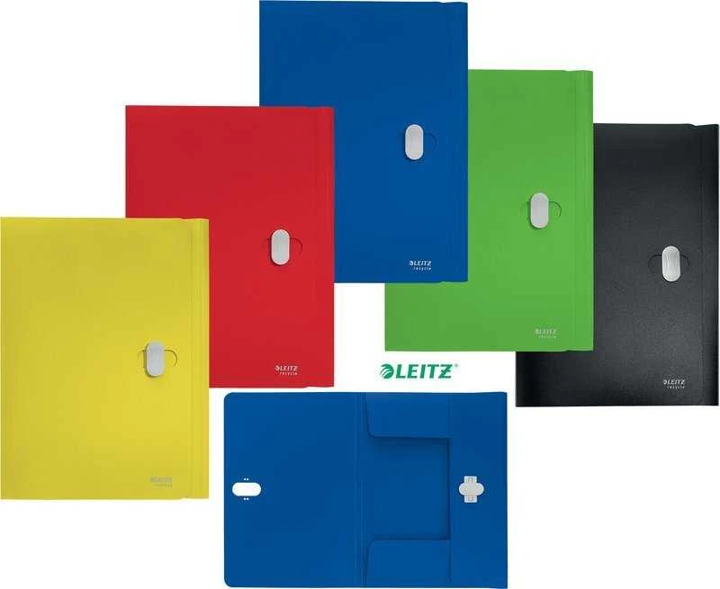 Aplankas dokumentams Leitz Recycle, A4, PP, 3 atvartai, juoodos sp.