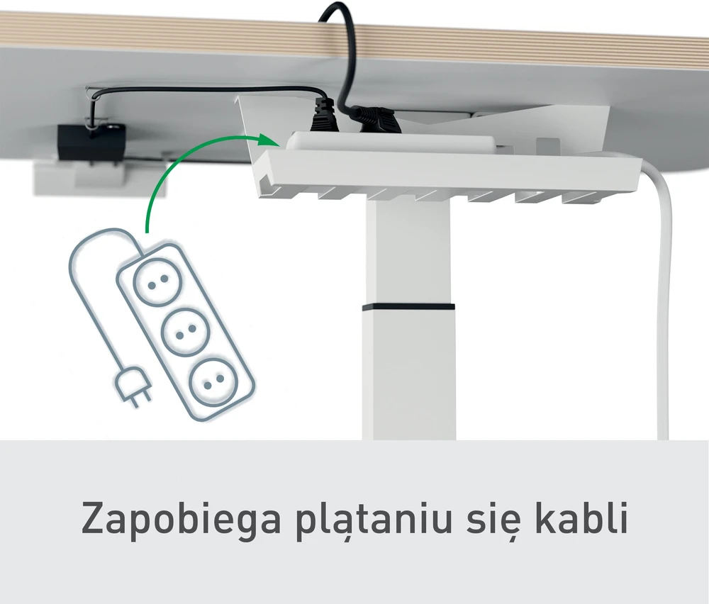 Kompaktiškas elektrinis LEITZ ERGO stalas 80x60, baltas