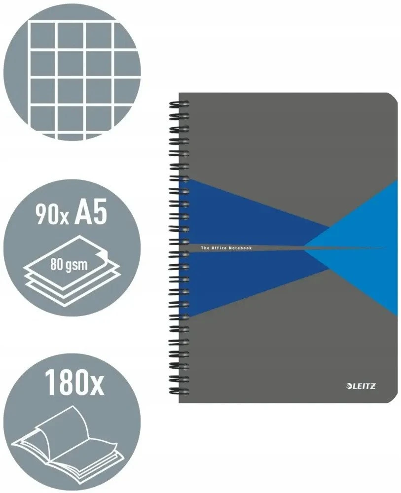 Leitz Užrašų knygelė Office Card A5 languota mėlyna