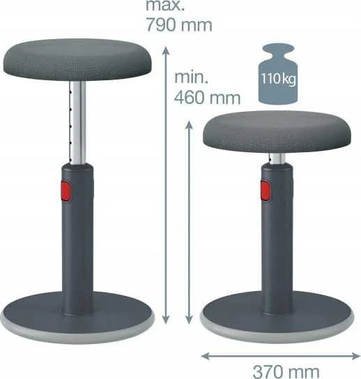 Ergonomiška kėdė Leitz Ergo Cosy, „du viename“, aksominės pilkos spalvos