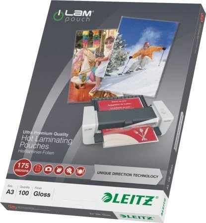 Leitz iLAM A3 karšto laminavimo folija, UDT, 100 vnt. (10K274D)