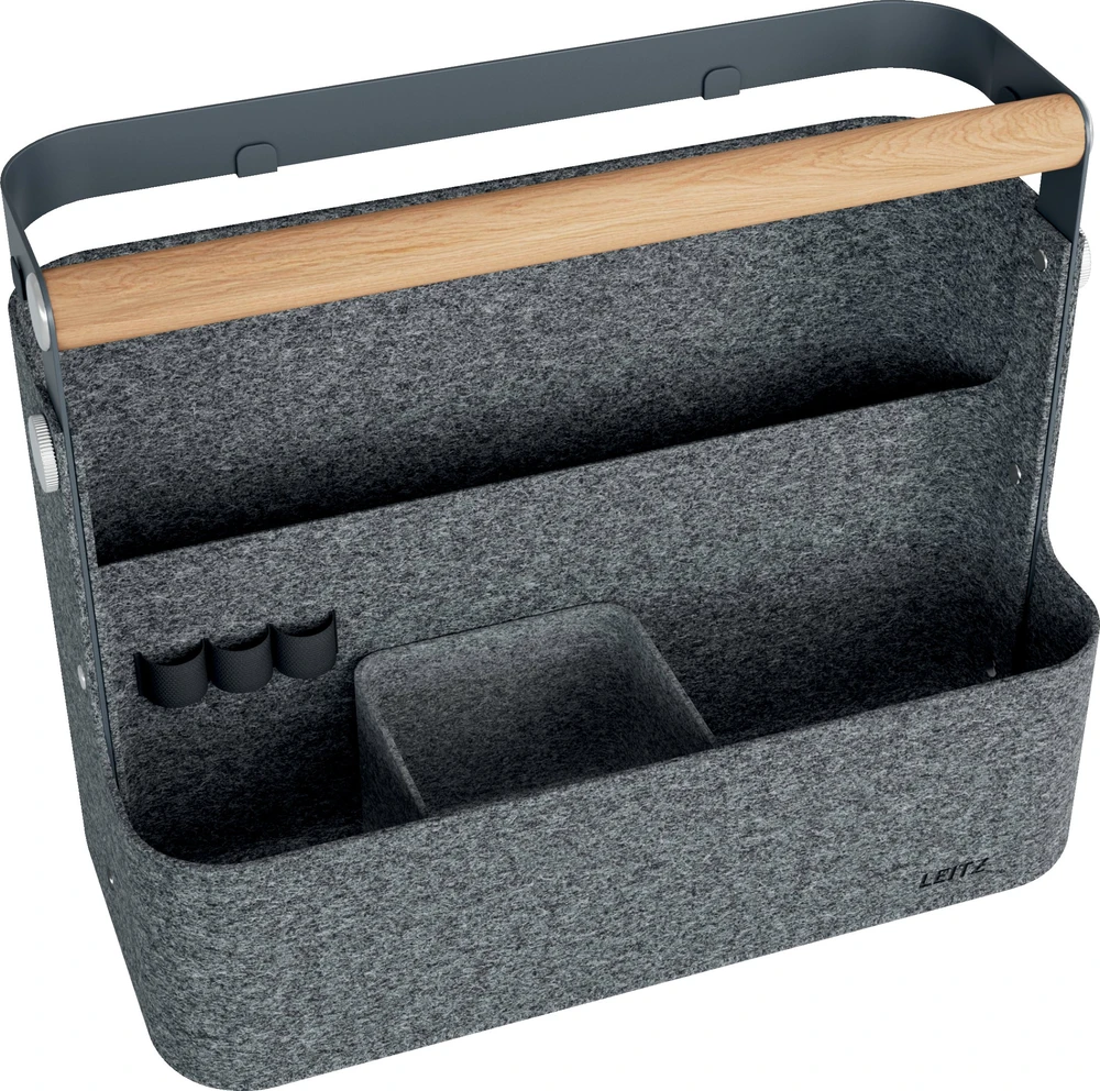 Leitz Hanging Portable Desk Organiser with Handle, Storage box, Pilkas, Rectangular, Felt, Monochromatic, 380 mm (61990089)