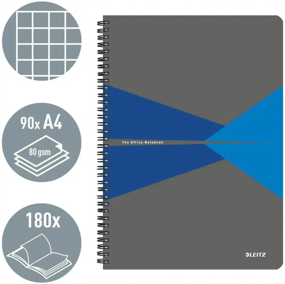 Leitz Užrašų knygelė Office Card A4 languota mėlyna