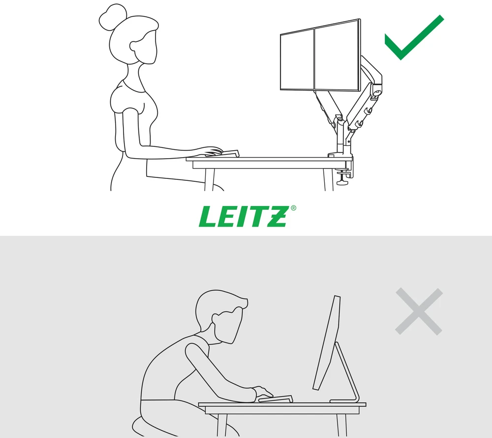 Leitz Laikiklis biurkowy na 2 monitory 17'' - 32'' (65370085)
