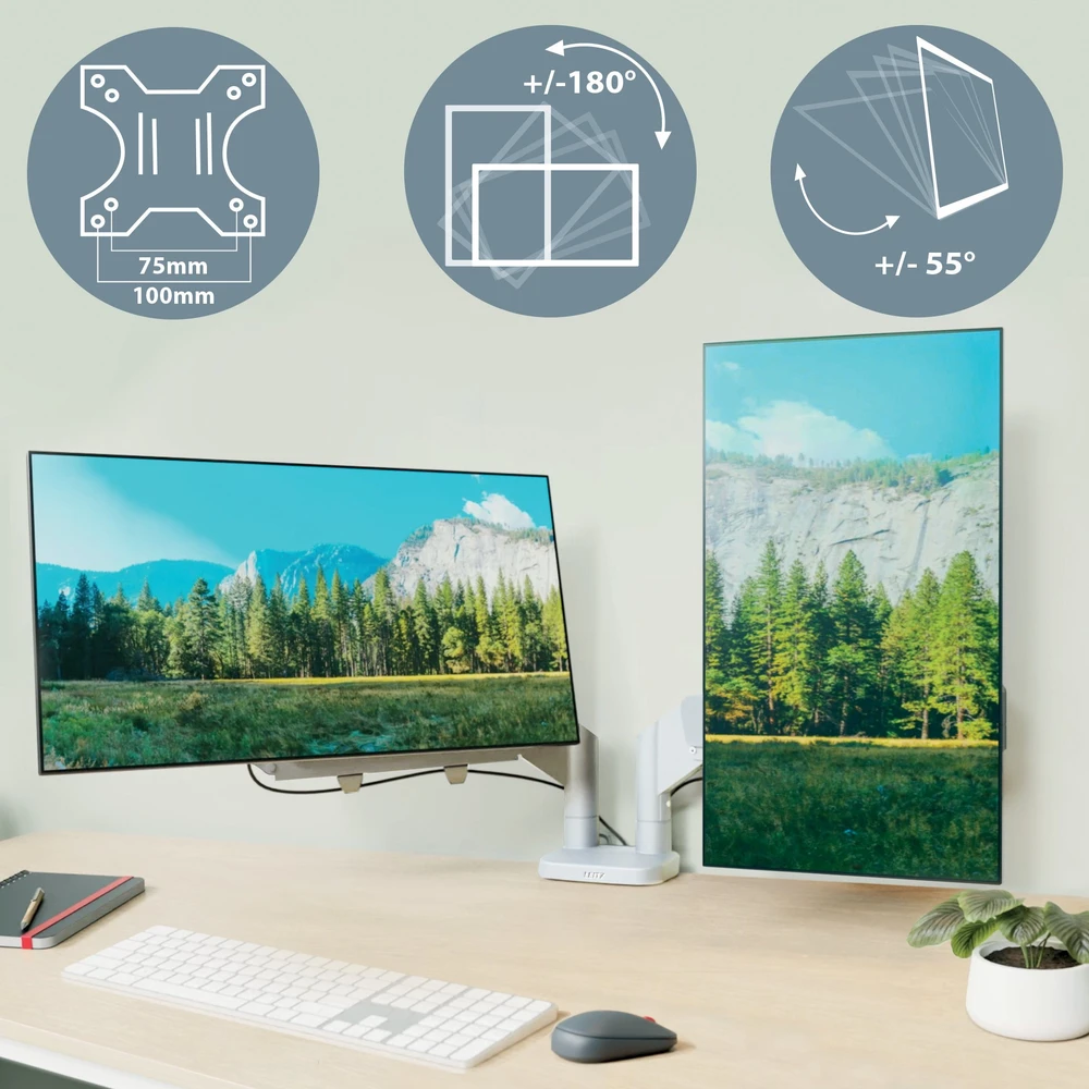 Leitz Laikiklis biurkowy na 2 monitory 17'' - 32'' (65370085)