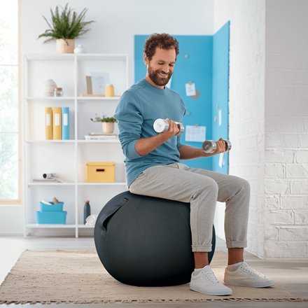 Sėdėjimo kamuolys Leitz Ergo Cosy, 65cm, aksominės pilkos spalvos