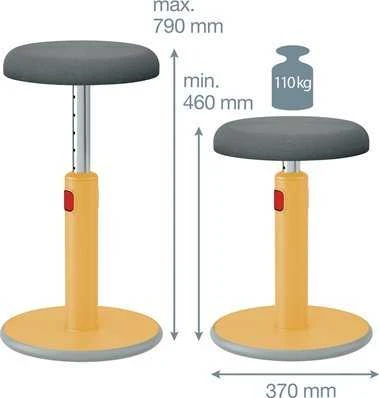 Ergonomiška kėdė Leitz Ergo Cosy, „du viename“, šiltai geltonos spalvos