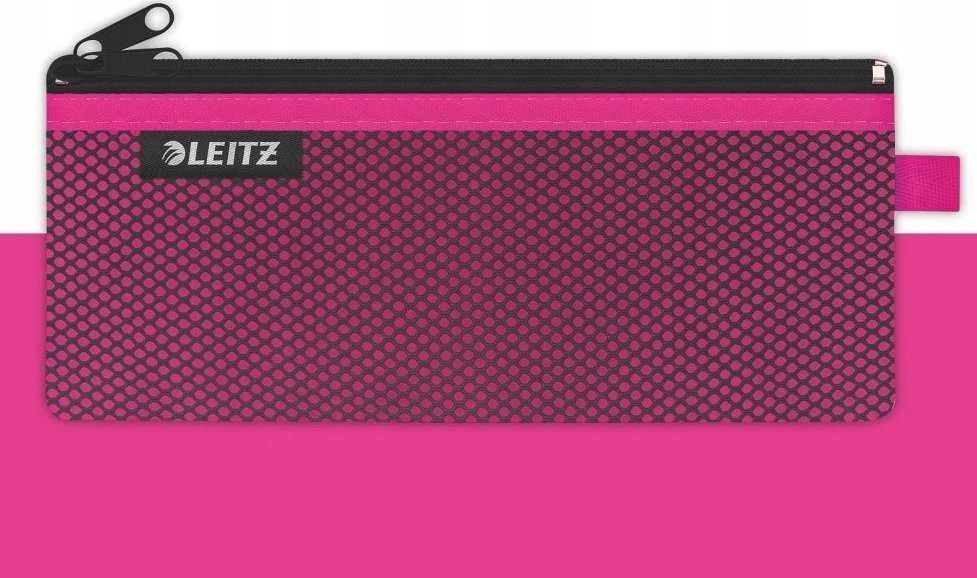 Rožinis Leitz WOW tinklelio dėklas su užtrauktuku