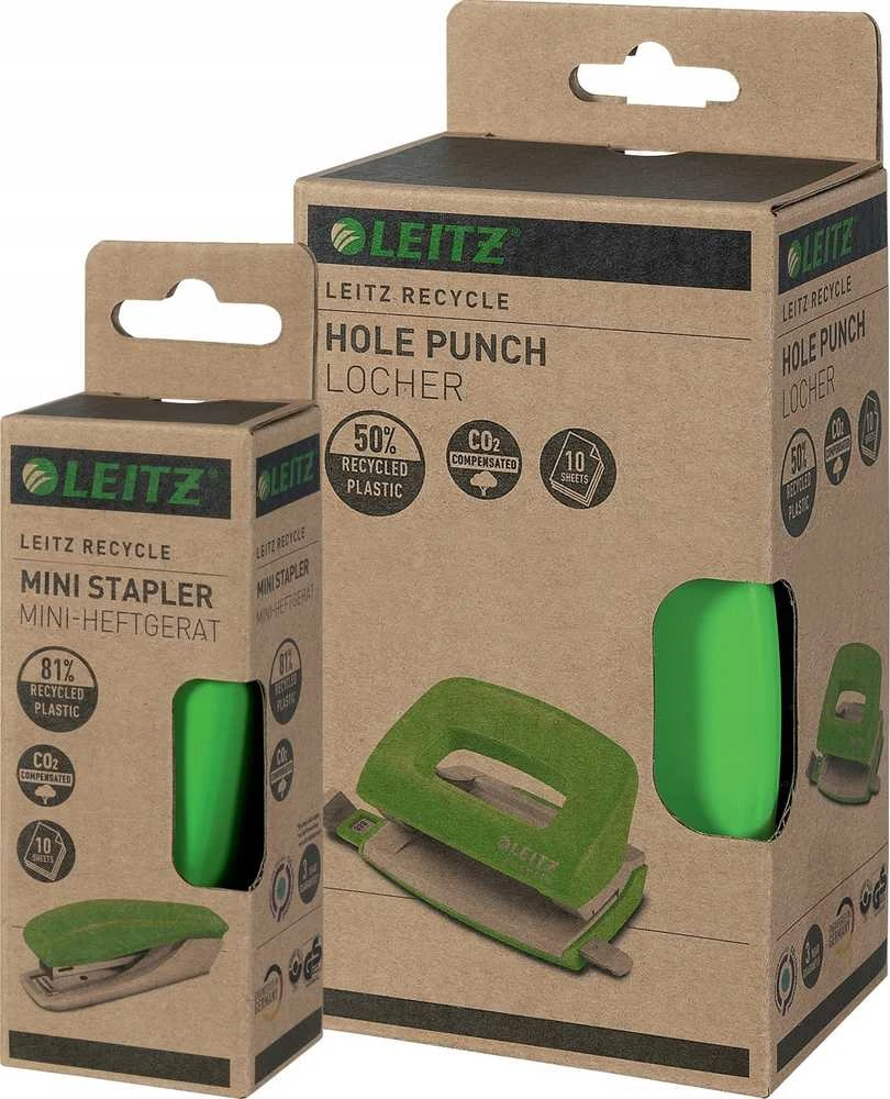 Segiklis Leitz NeXXt Recycle Mini, sega iki 10 lapų, žalios spalvos