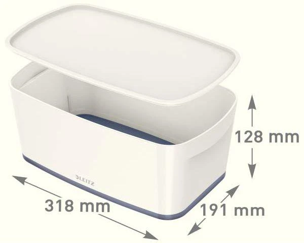 LEITZ MyBox daiktadėžė su išmatavimais